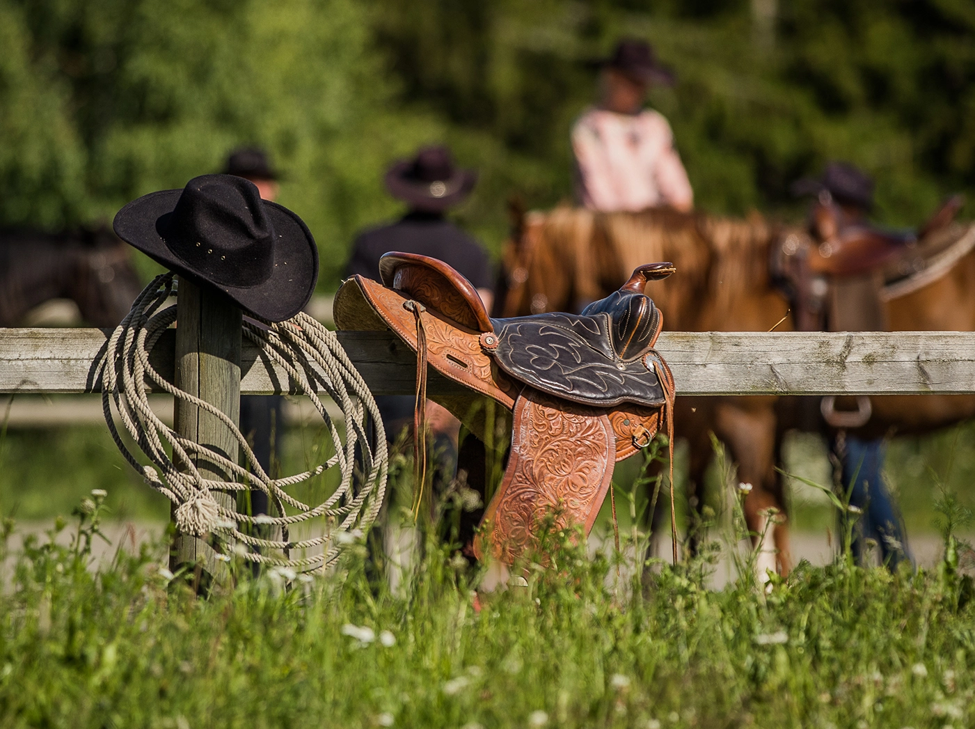 Ulvsby Ranch sadel på staket