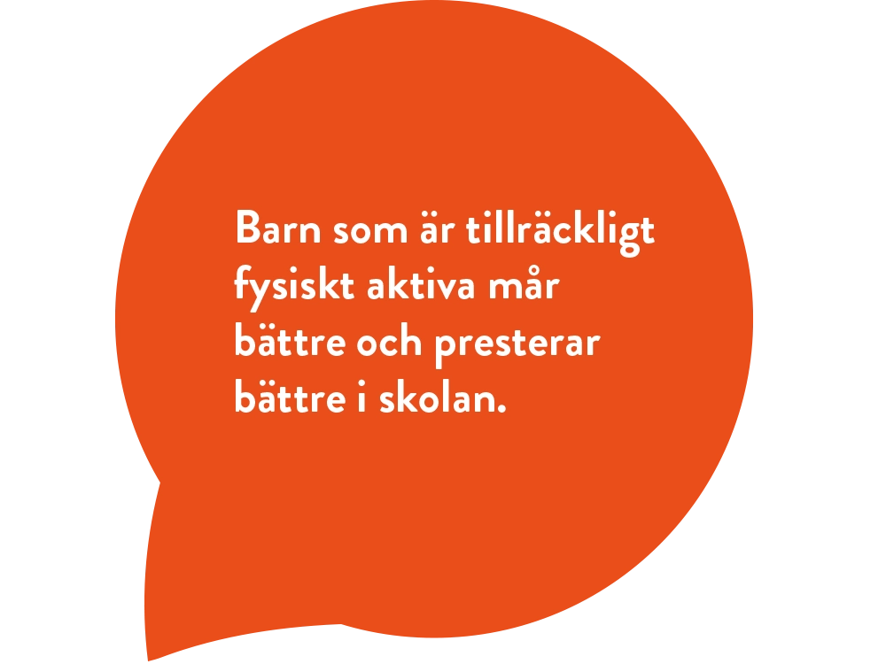 Rörelsemärkt skola pratbubbla med budskap