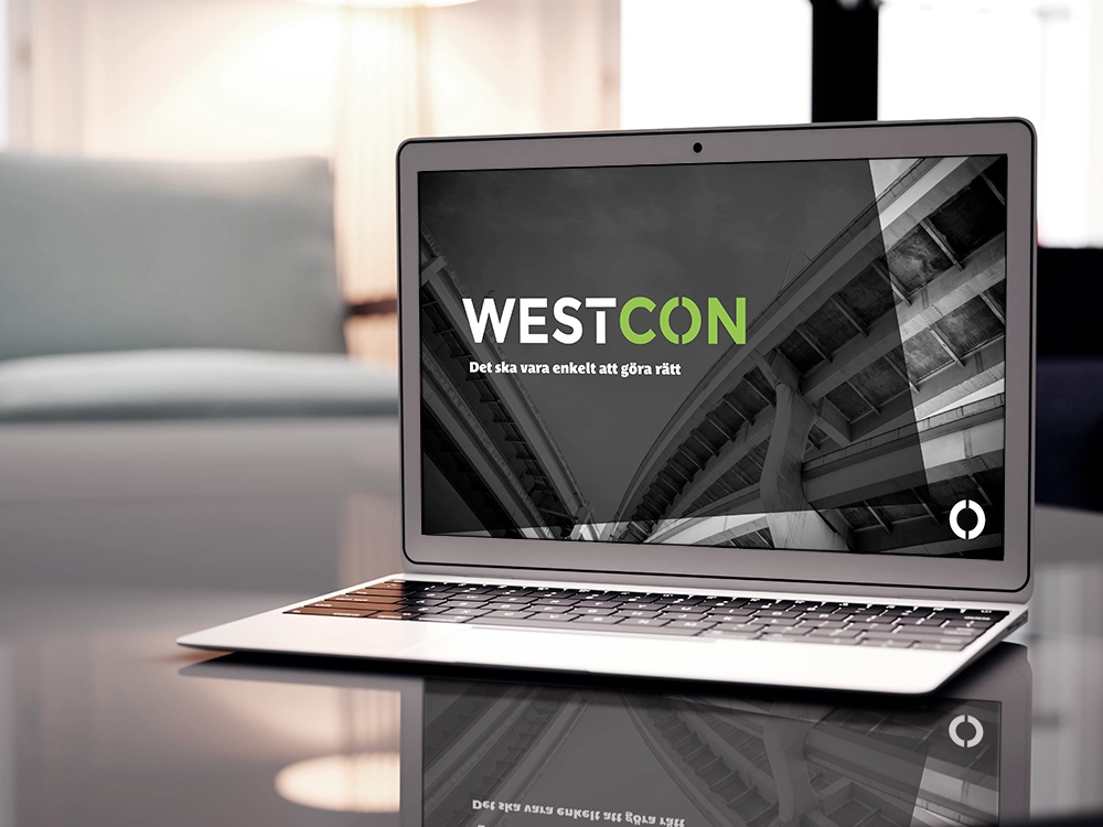 Westcon Presentation på en laptop