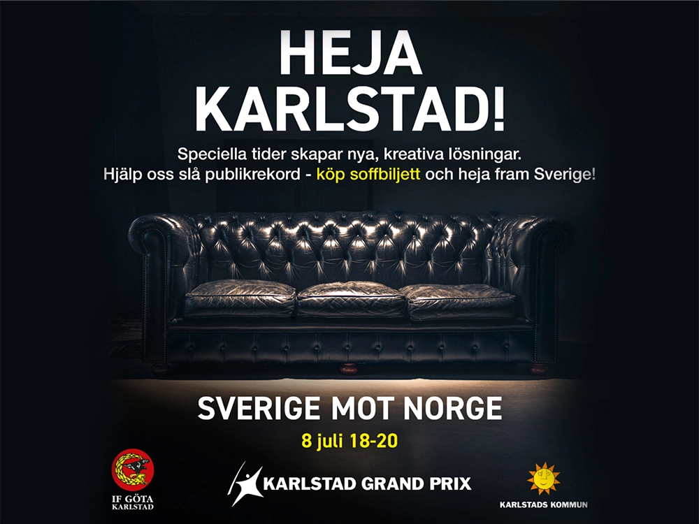IF Göta Folksam Grand Prix annons Heja Karlstad, soffbiljett