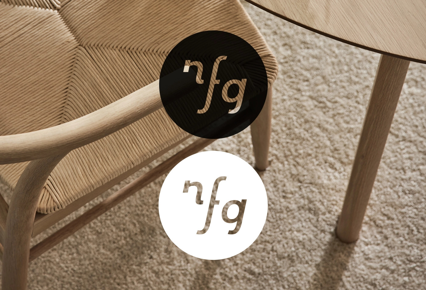 Nfg logotyp vit och svart